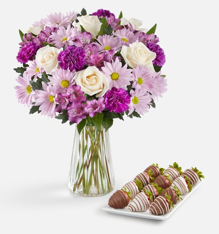Lavender Garden & Drizzled Strawberries