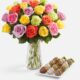 Assorted Roses & Drizzled Strawberries