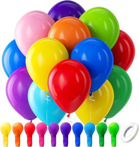 100 Pack 12 inch Round Helium Bright Color Balloons